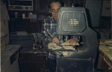 In his woodworking basement in Long Island